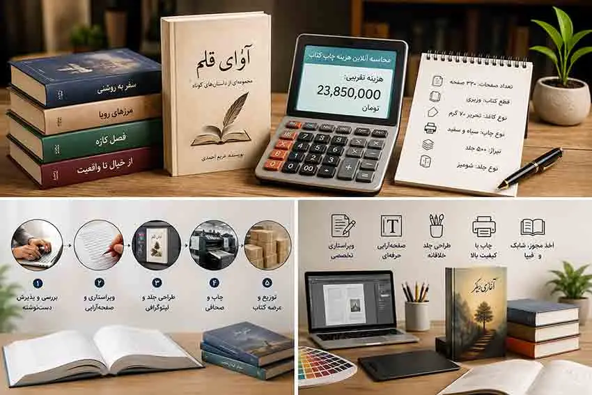 قیمت چاپ کتاب شعر بر اساس تعداد صفحات، تیراژ و مشخصات کتاب